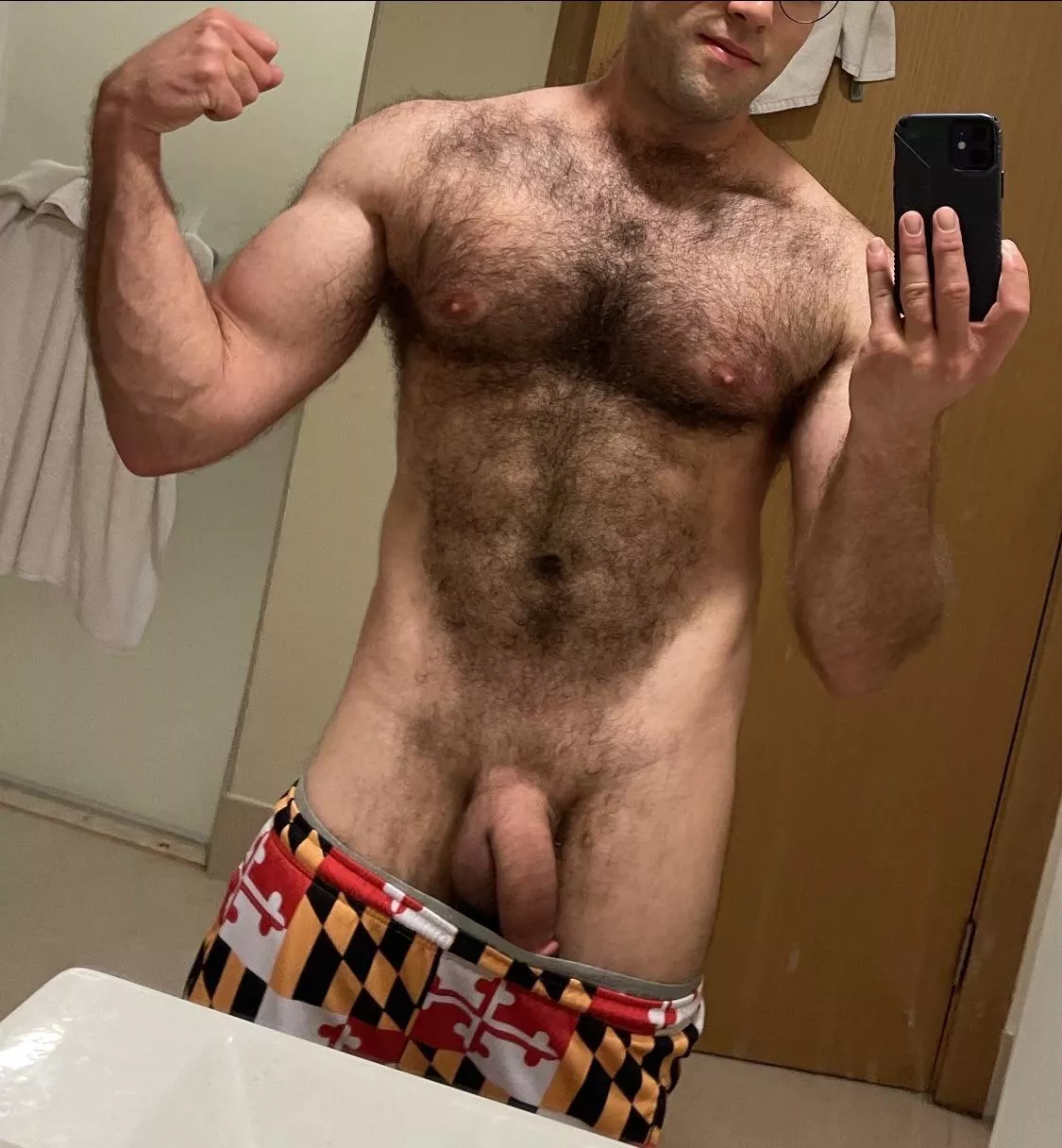 Home from the gym, hopping in the shower