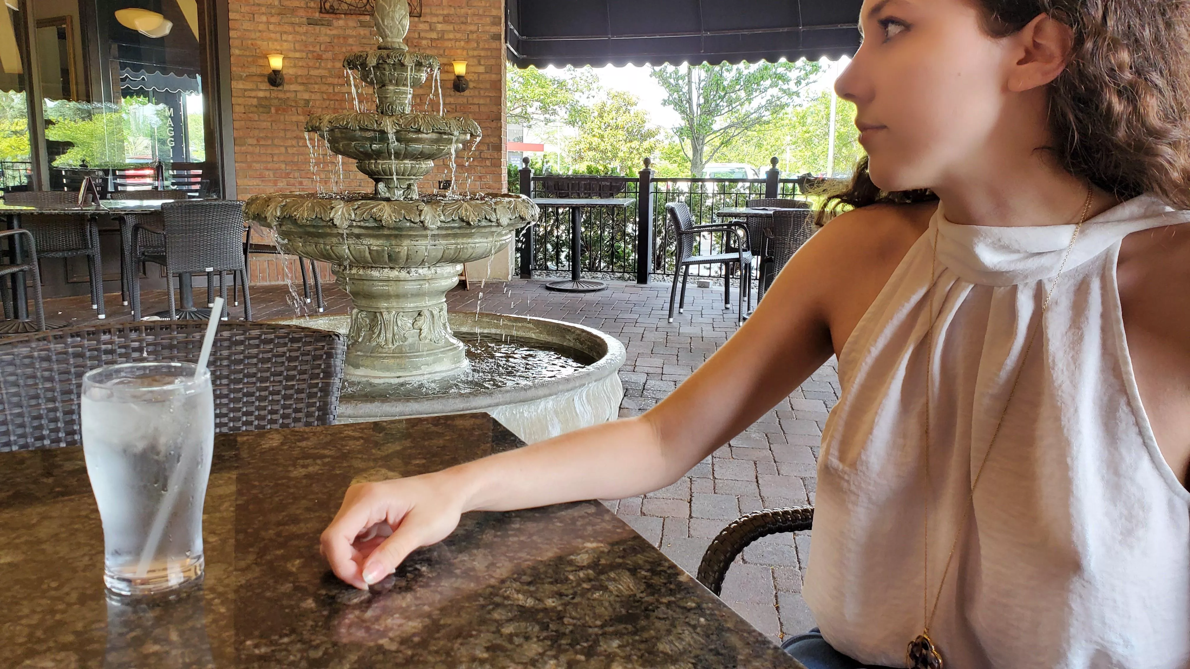 I made sure the waiter got a nice nip, I mean tip