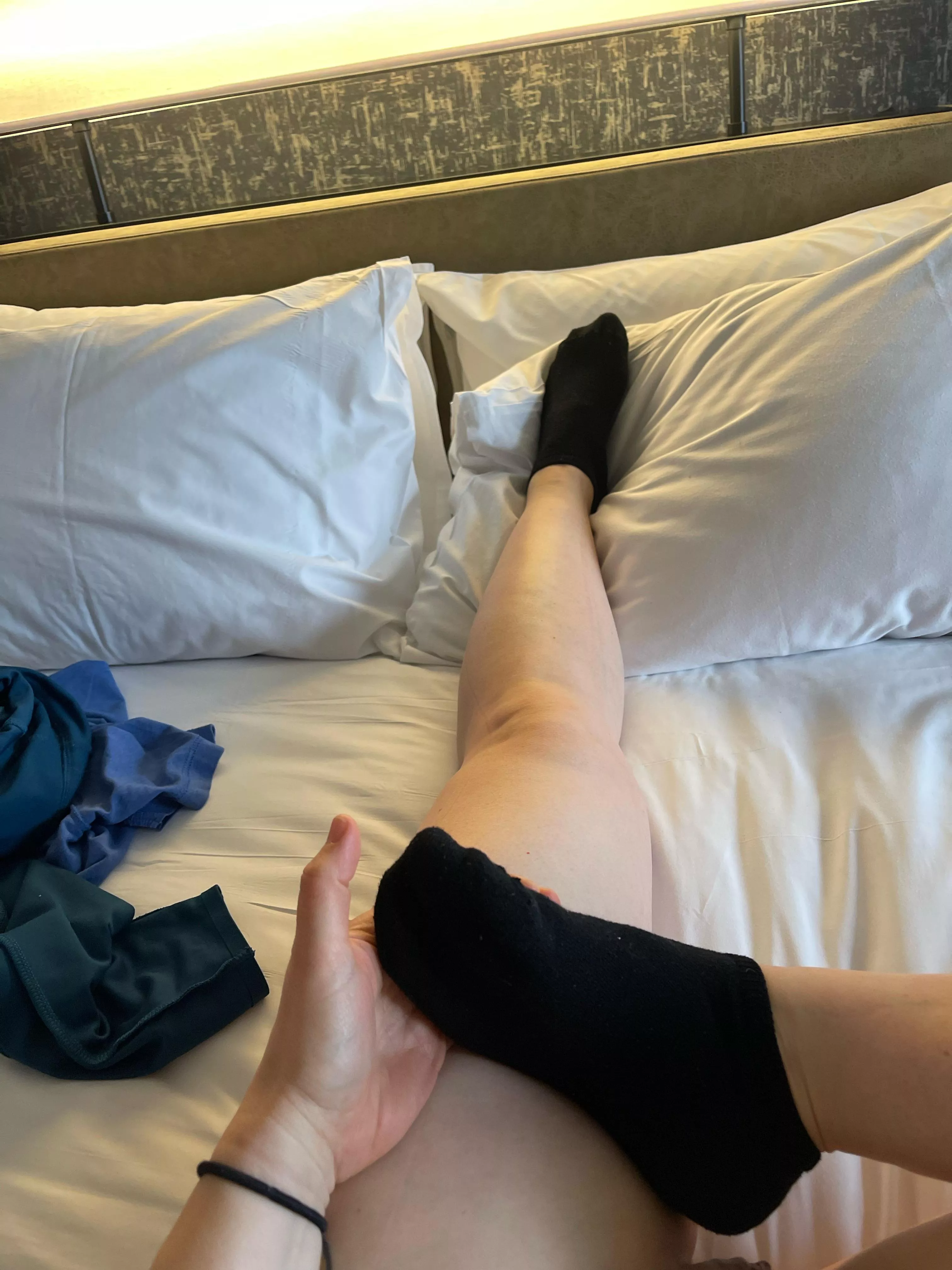 Just som stretches in bed. Anyone want to help out?