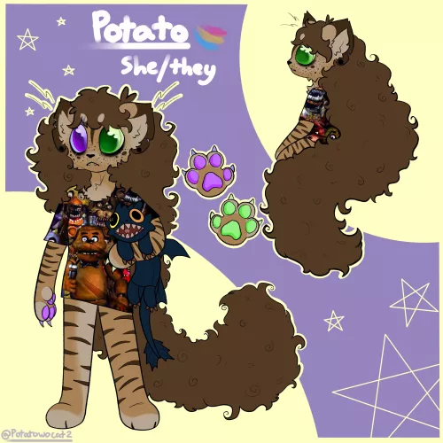 Made a new ref sheet for my fursona