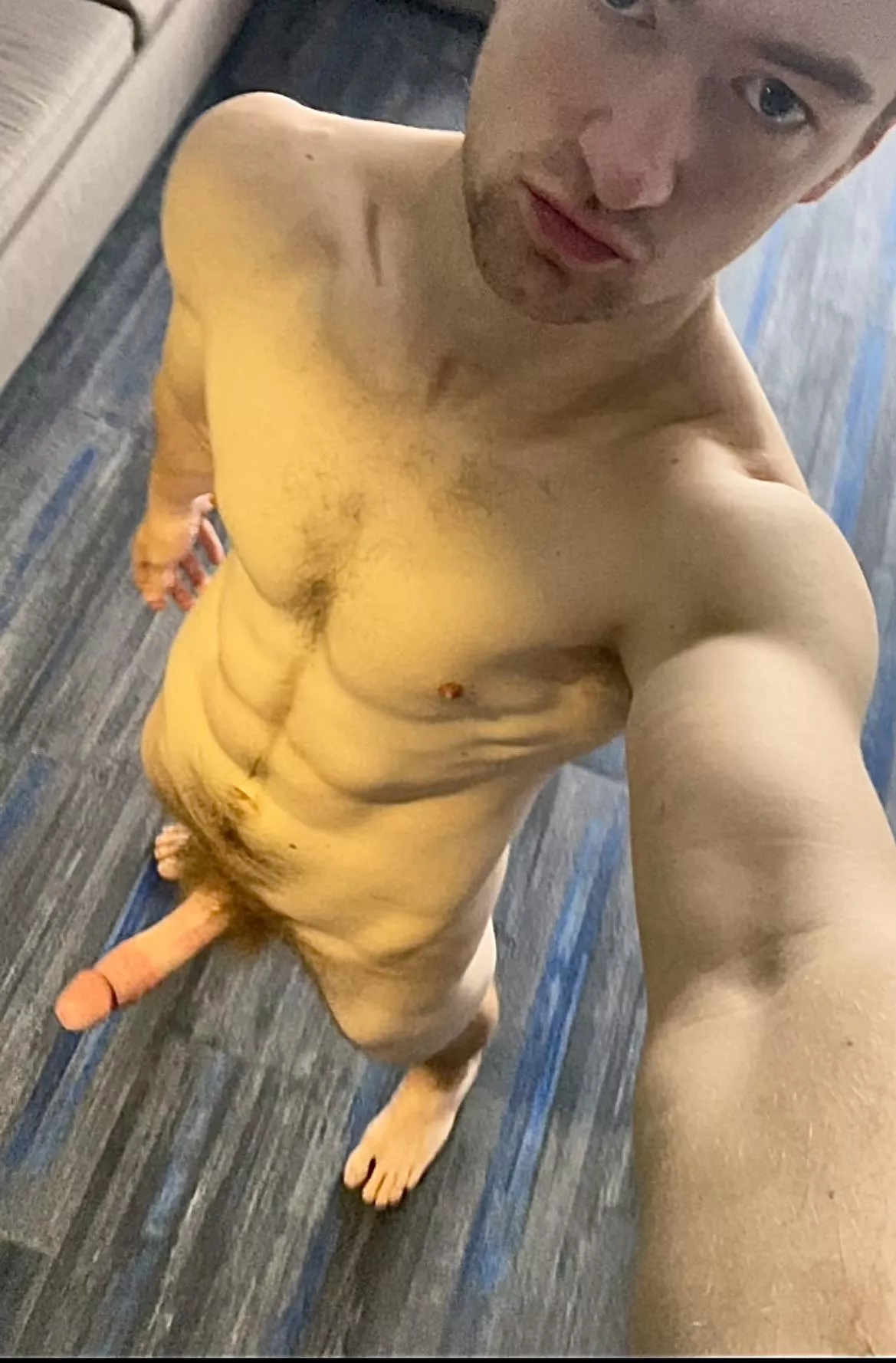 Man has penis in lighting