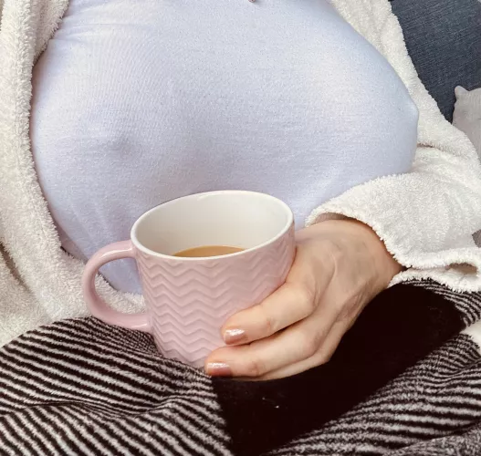 Morning coffee in some chilly weather