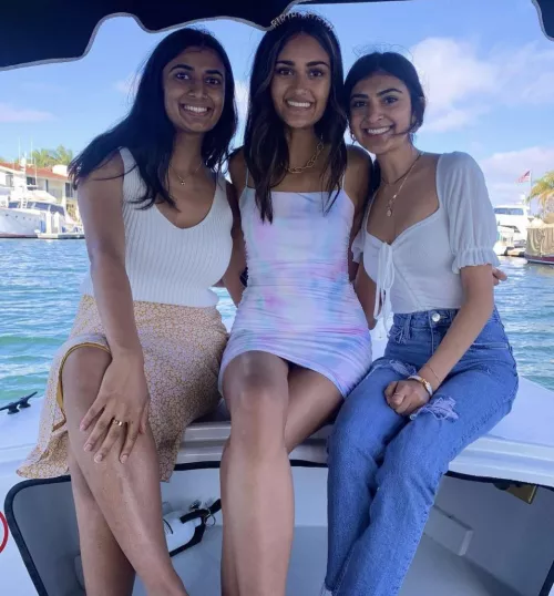 Pretty Indians on a boat