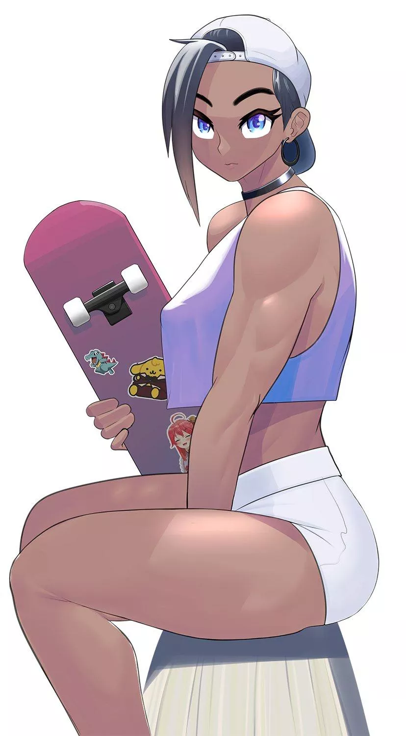 Summer time Alex taking a break from shredding (@AbyArtStop)