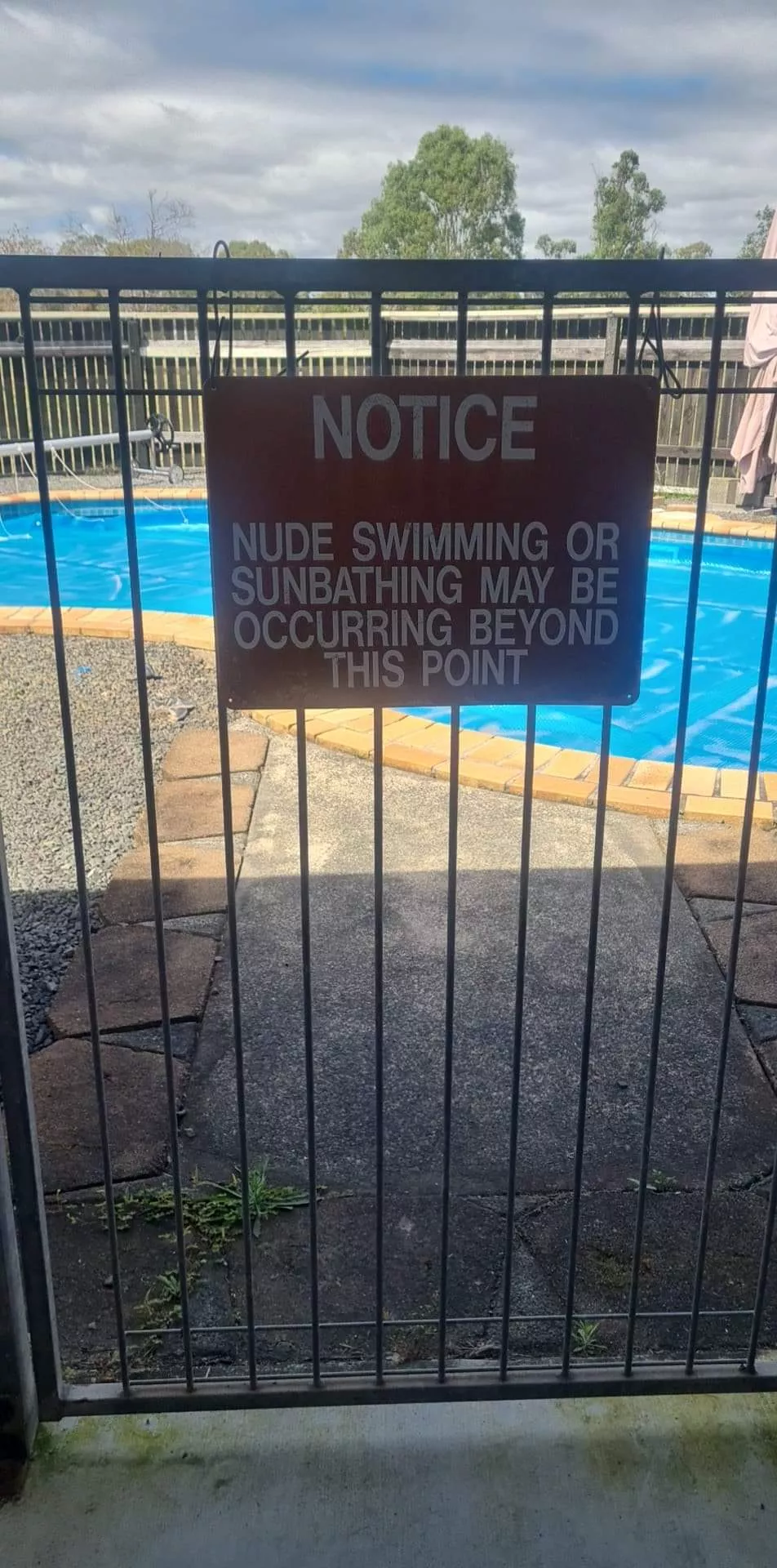 A new sign for the pool. Made removable for when the kids have their friends over.