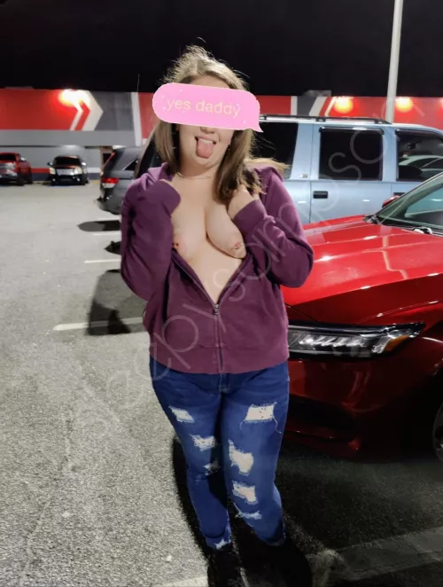 boobs out in the parking lot after our date [oc]