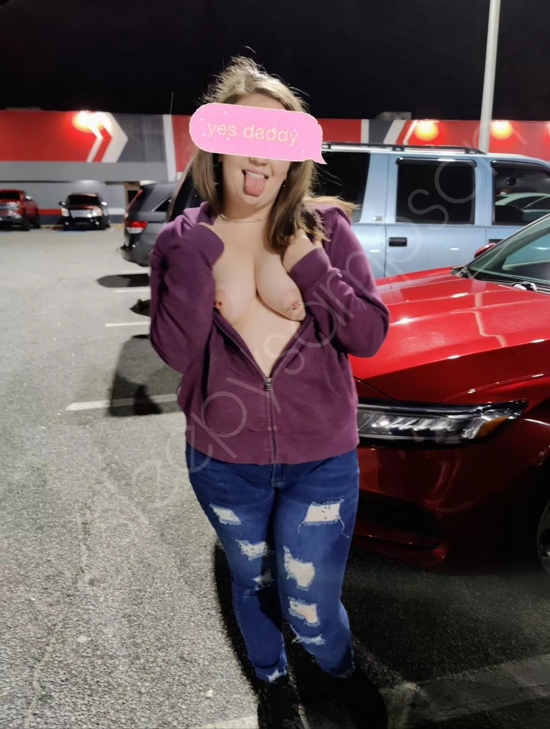 boobs out in the parking lot after our date [oc]