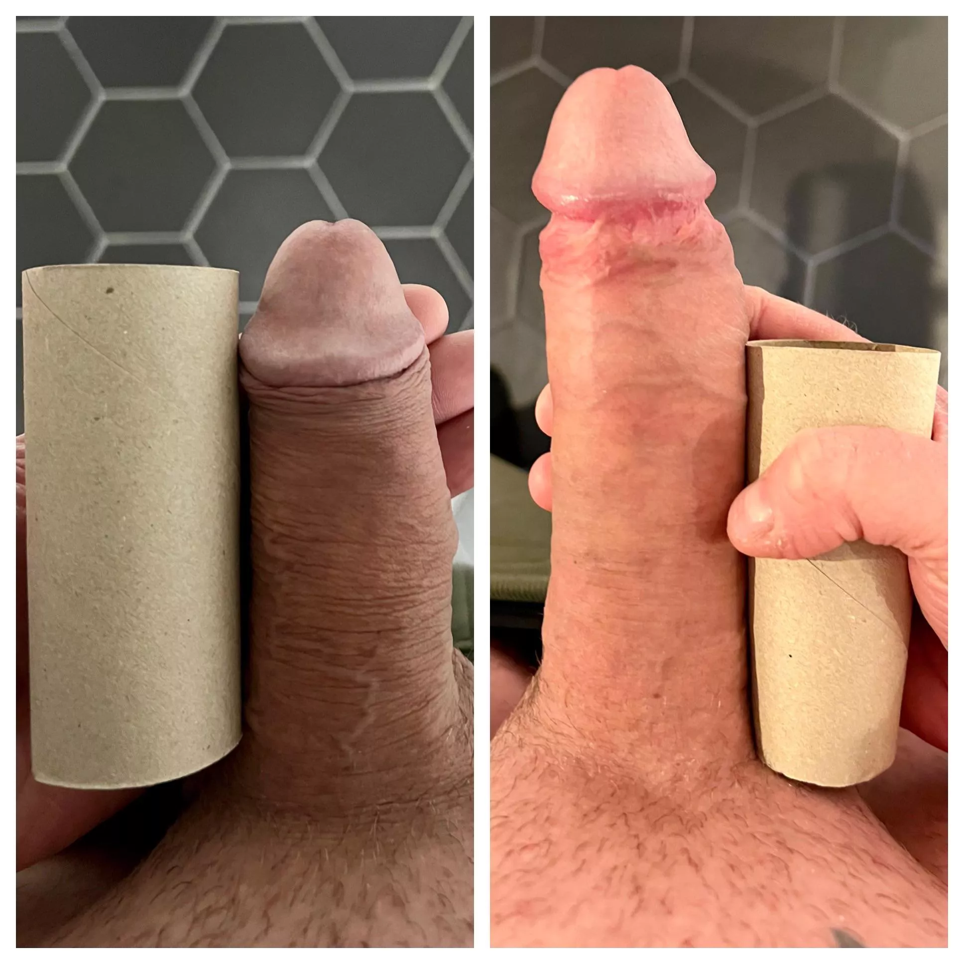 Comparing my dick for the first time 😇