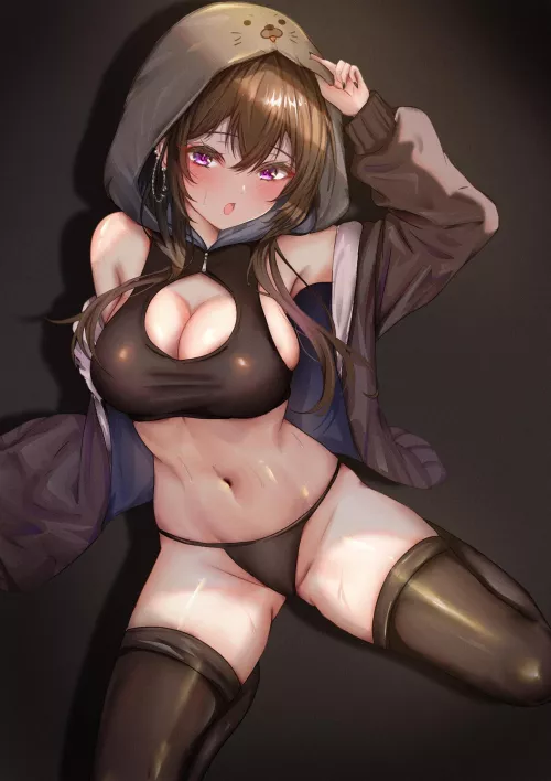 Hoodie & Thigh-Highs [Artist's Original]