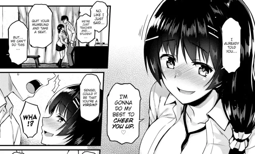 lf mono source: 1girl, 1boy, black hair, long hair, open shirt, tie between breasts, blushing, long hair girl, 