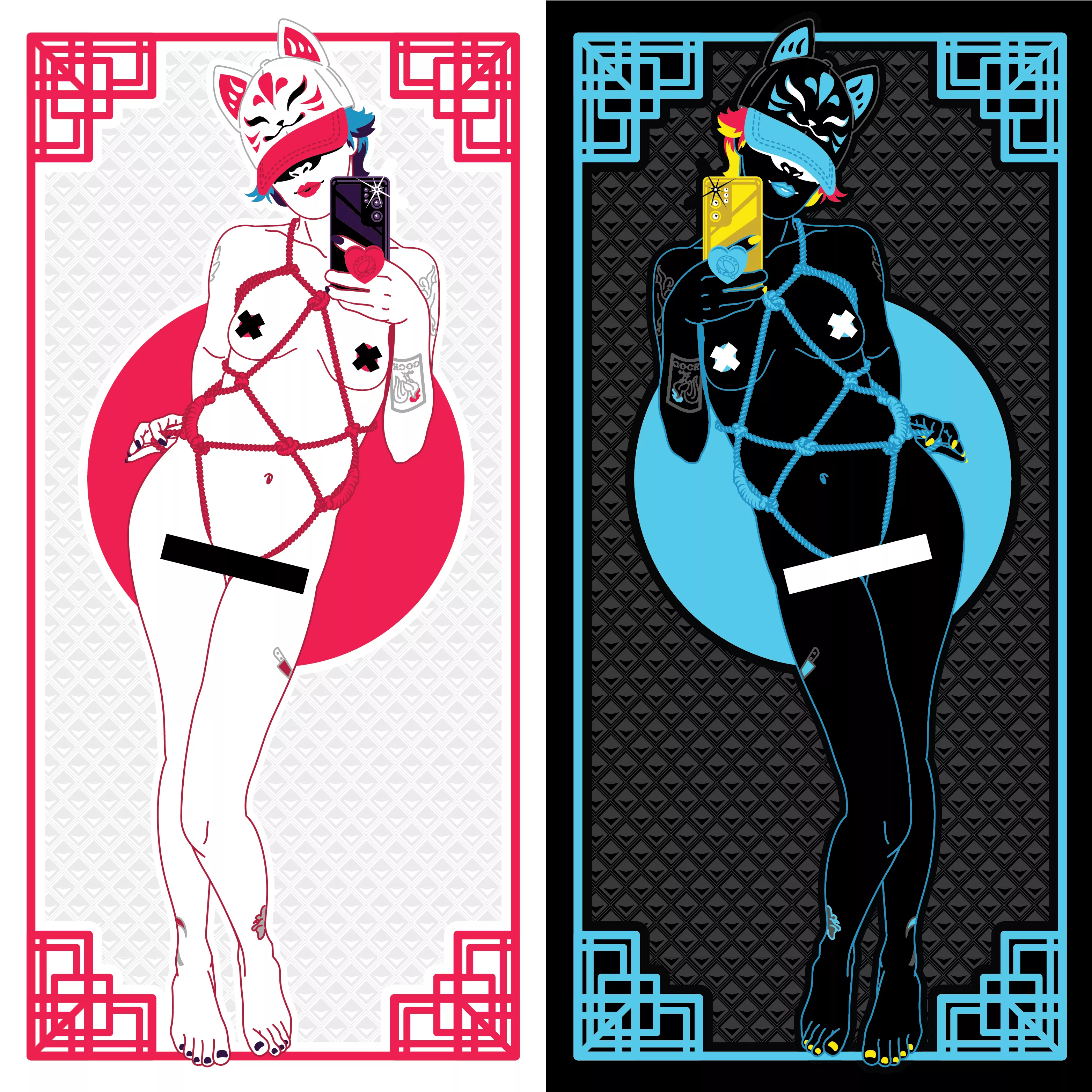 [OC] Had my shibari mirror self turned into art! My rigger has many skills 😋