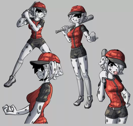 Various drawings of a new OC (Art by me)