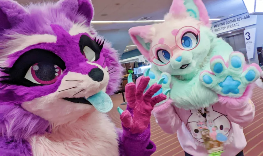 zee and starberry at anthrocon! pic taken before we were on YT 😂