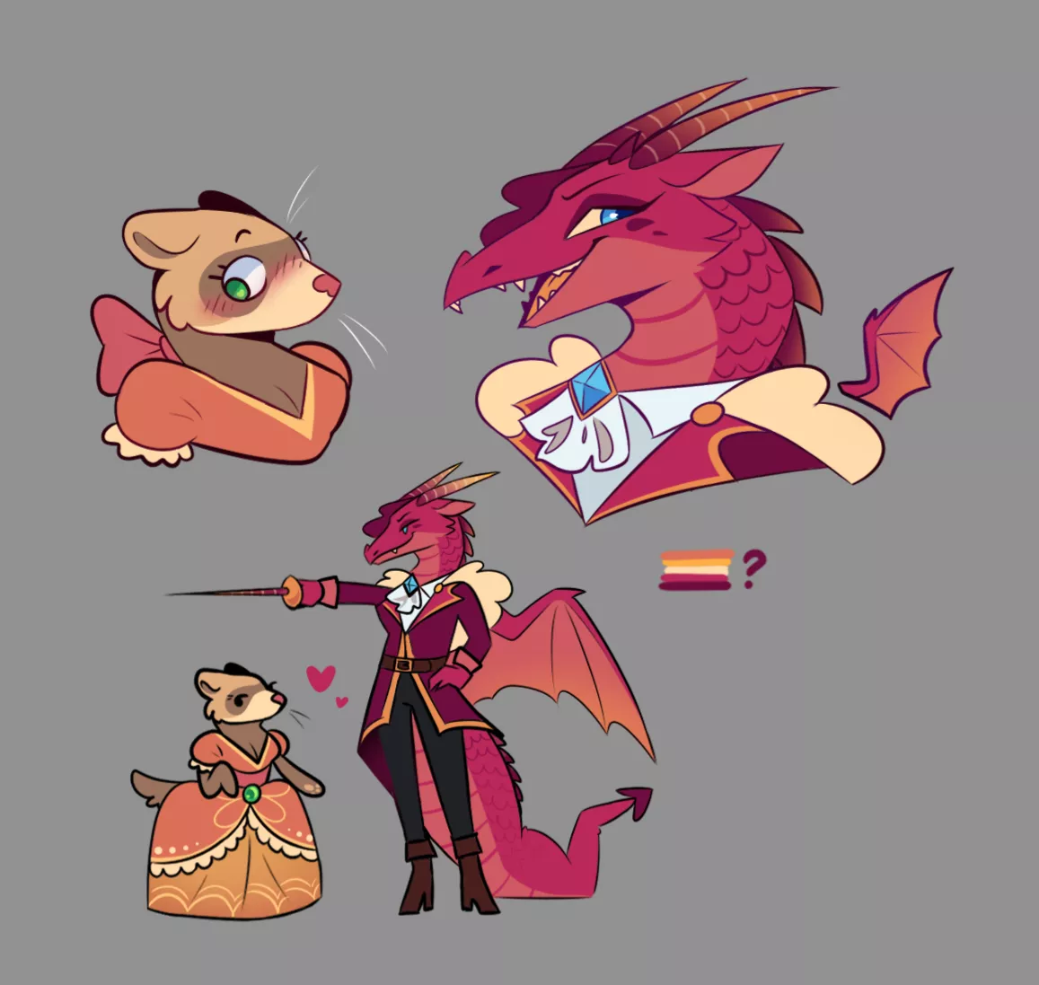 A dragon pirate and a ferret princess and they are in love, your honor [oc]
