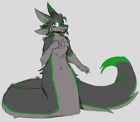 Got a fluffy naga form of my avali!!!