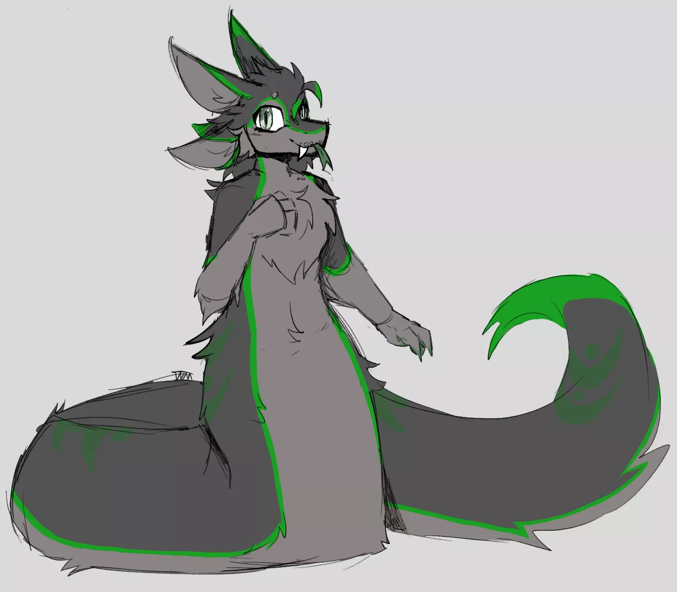 Got a fluffy naga form of my avali!!!