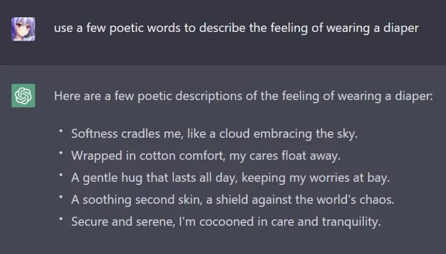 I suspect chatGPT is secretly ABDL