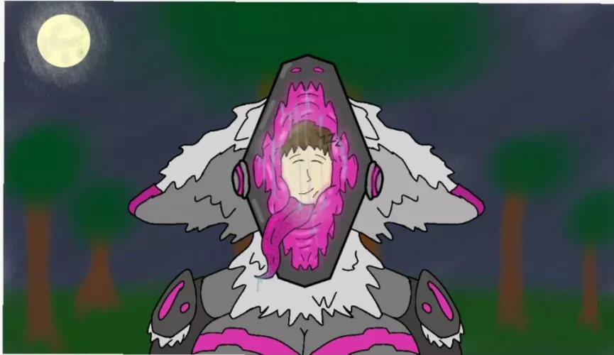 {image} My first actual post here! poorly drawn in flippaclip. [safe vore] [protogen] [furry] [mawshot]