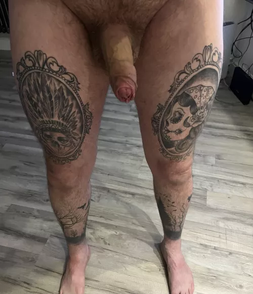 Leg tattoos