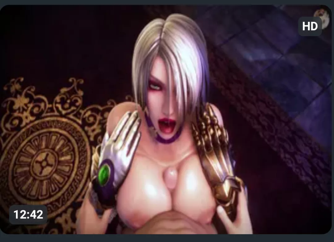 LF Color source: 3d animation, Ivy Valentine, Soul Calibur, white hair, titjob, POV,