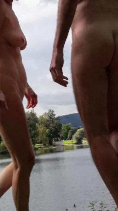 nudist couple at the lake