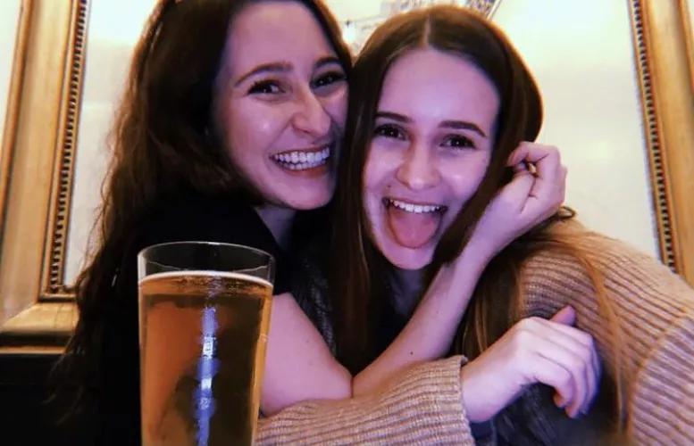 Showing off her little sister’s mouth