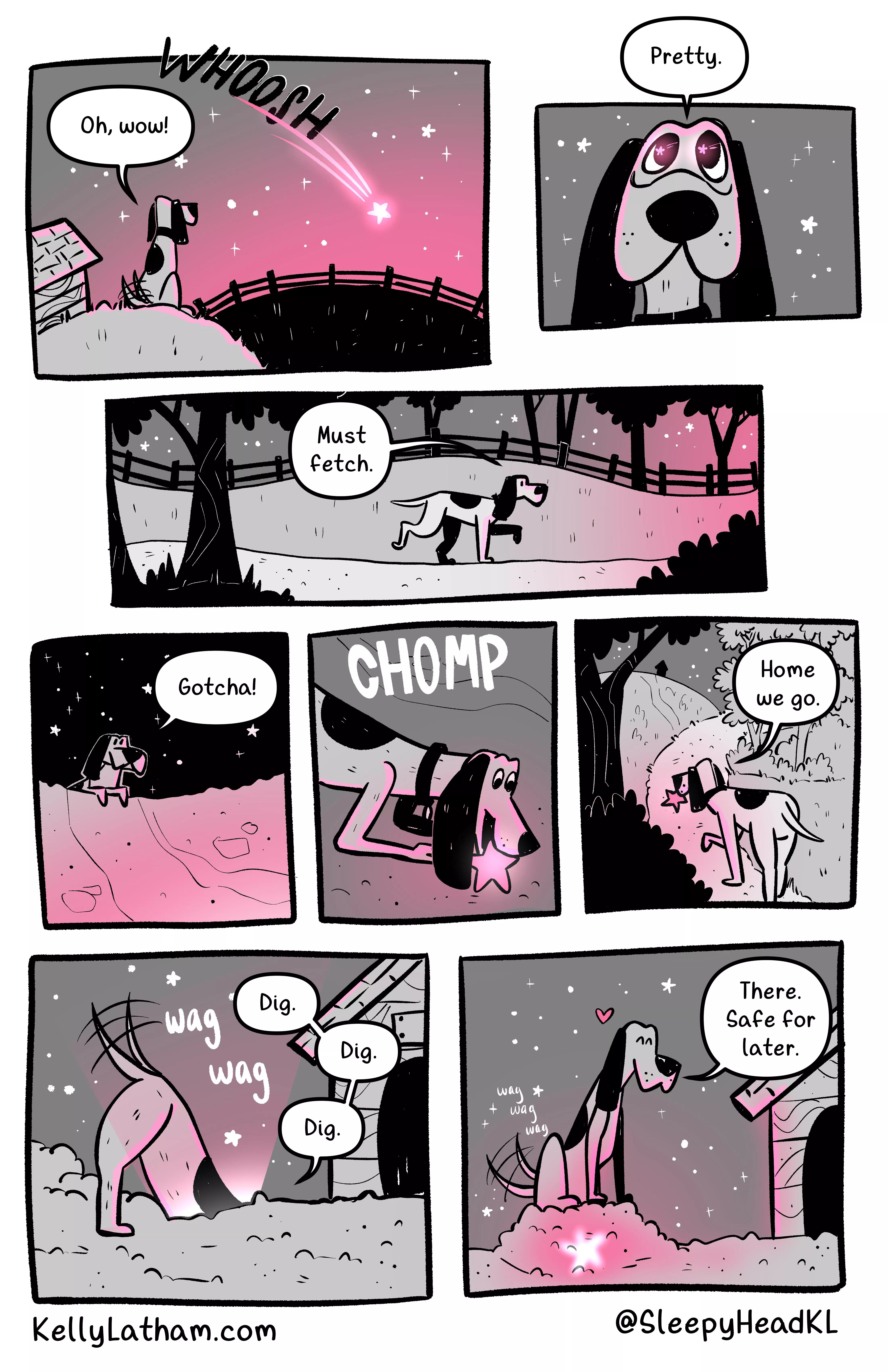 stare dog, art by me, https://www.kellylatham.com/