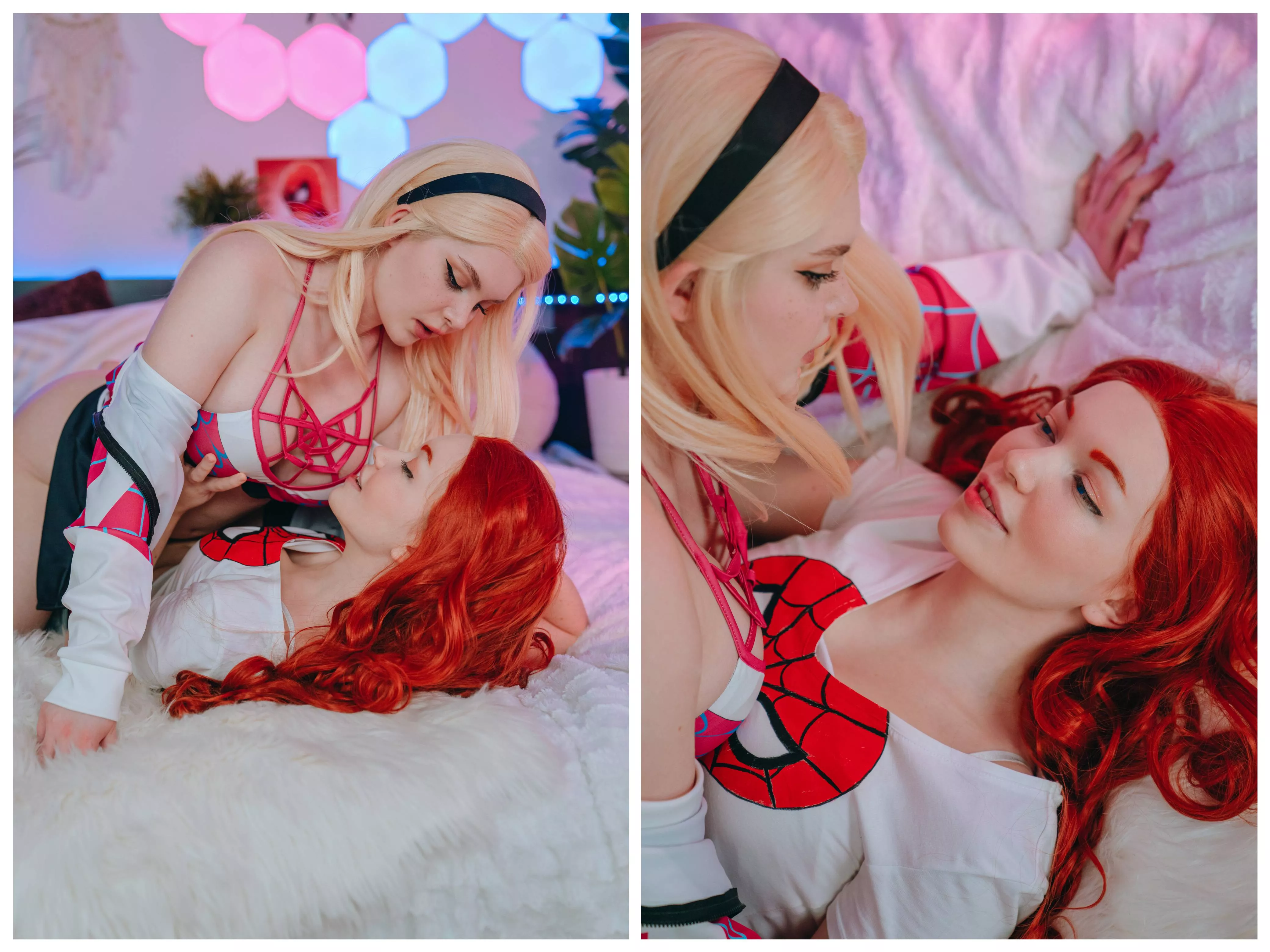 This version of the spiderverse is better. Gwen and Mary cosplay by Murrning_Glow and Alexislust