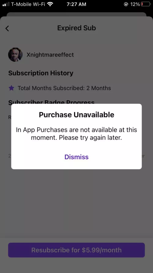 Why can’t I subscribe on the app? I’m trying to sub using a gift card as my funds, I’ve never had this issue before.