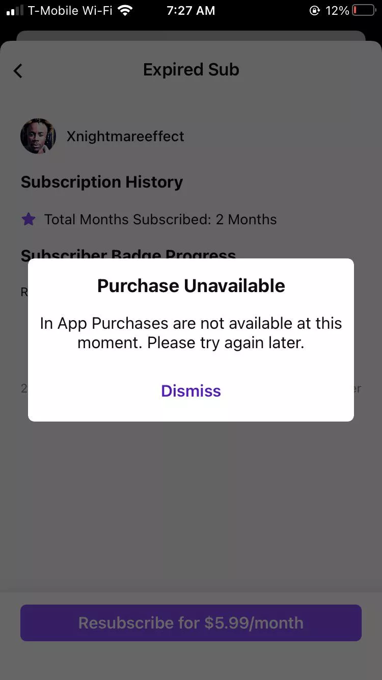 Why can’t I subscribe on the app? I’m trying to sub using a gift card as my funds, I’ve never had this issue before.