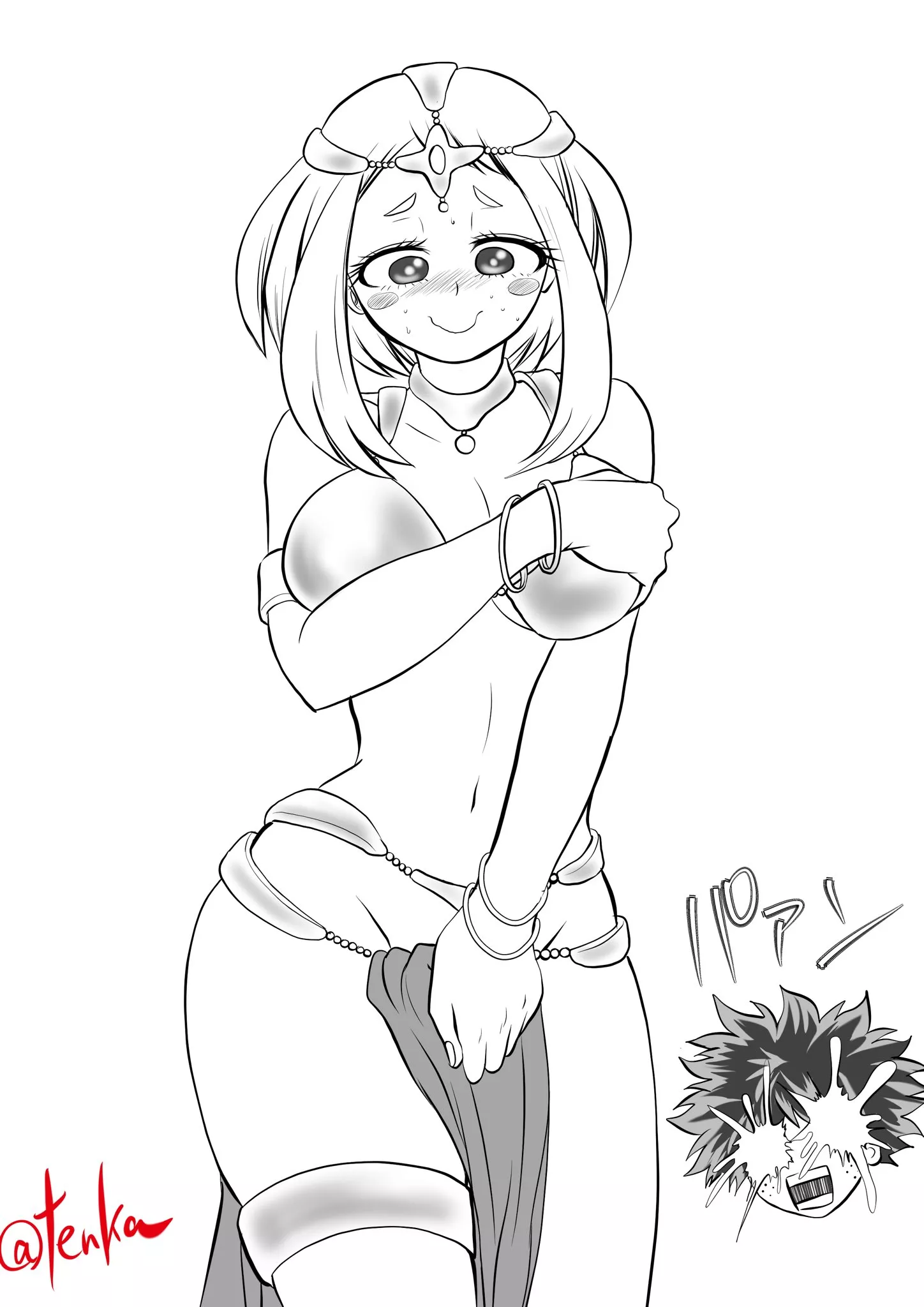 Fantasy AU Ochako tries a different outfit (@catgerden)