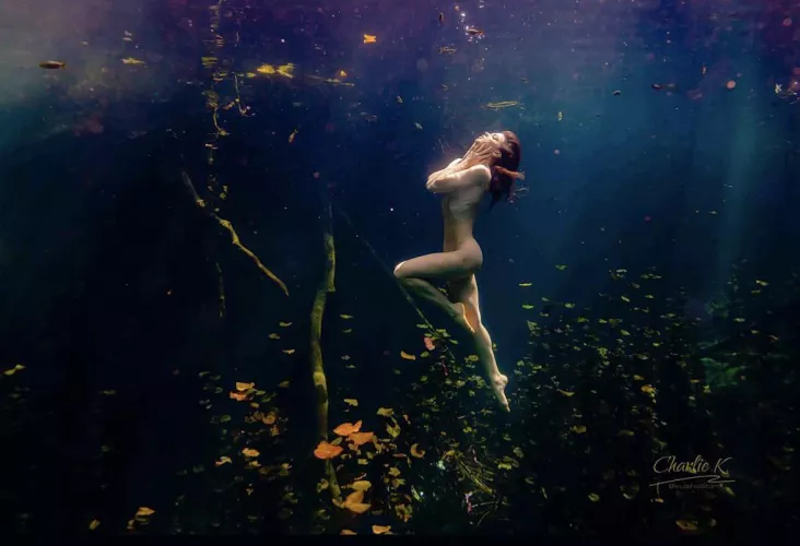 Floating naked amongst lily pads (by @Kruzphoto)