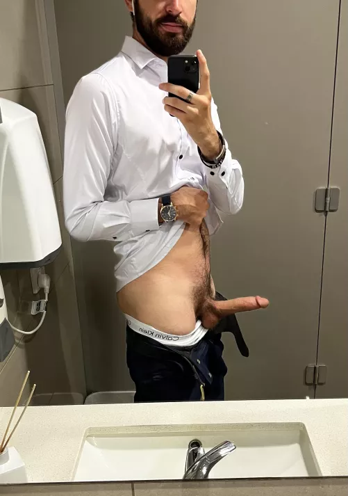 Got horny and whipped it out in the work bathroom today!