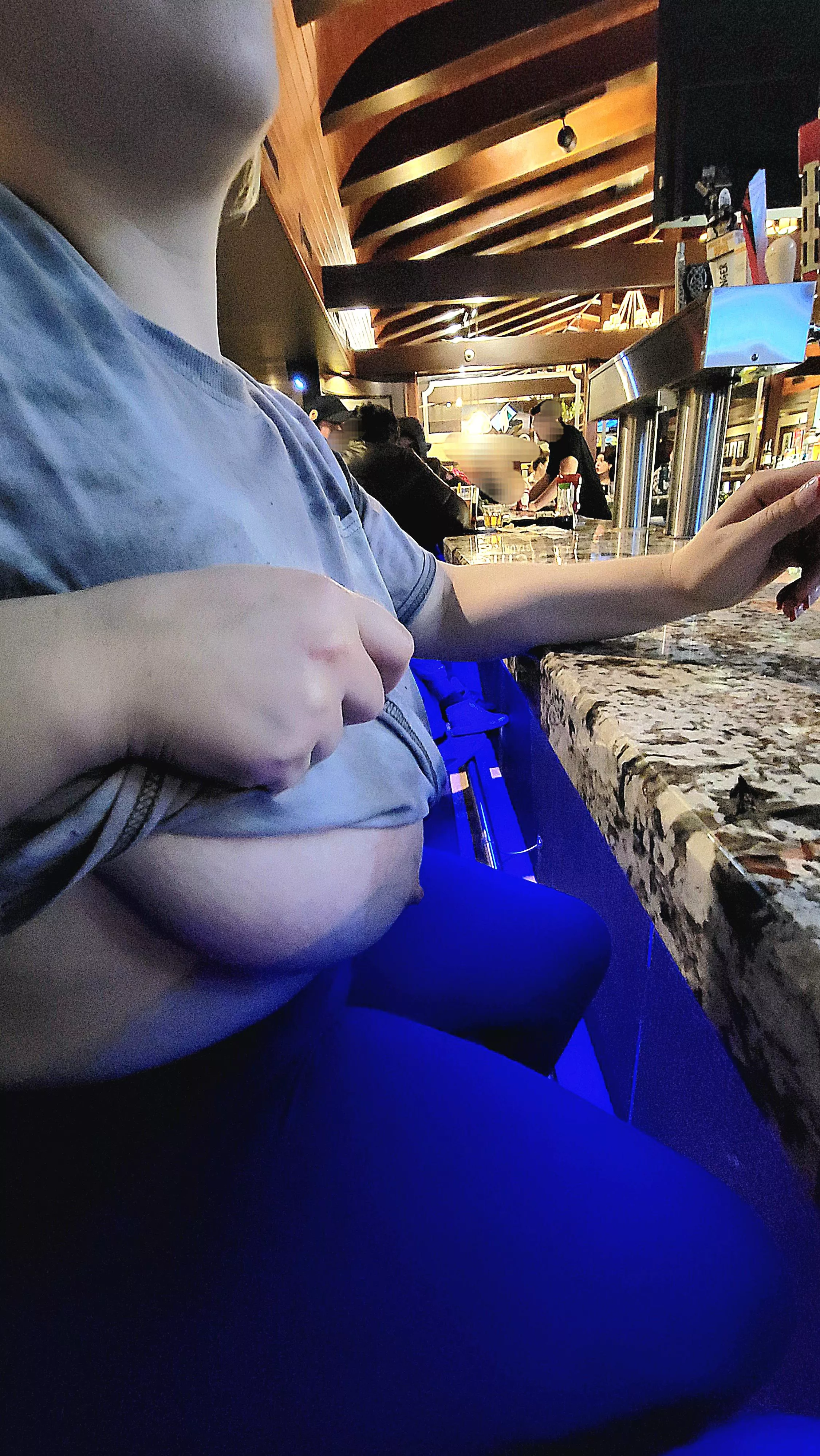 I love pulling my tits out at the bar