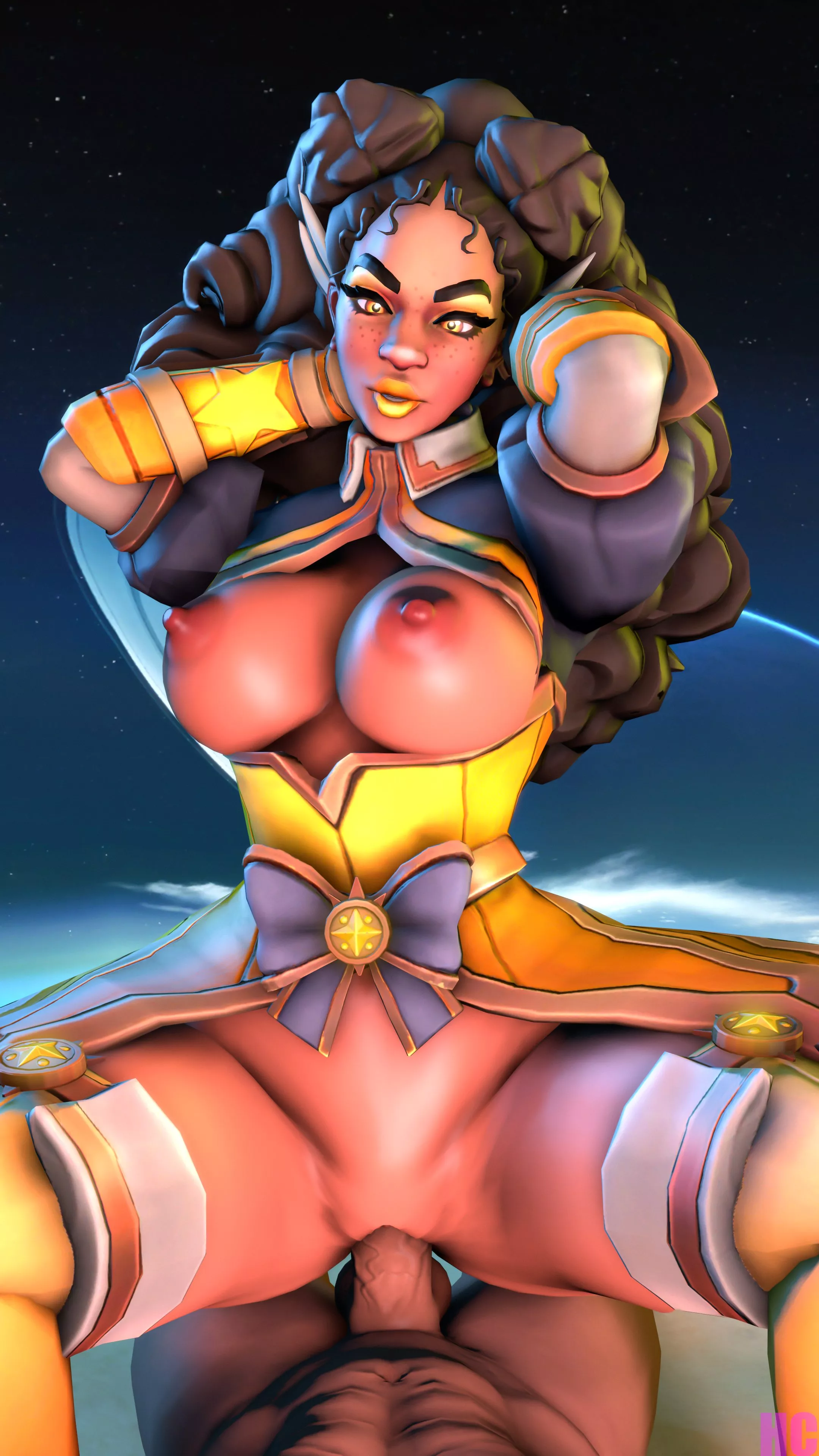 Imani looks very cute riding cock in her Star sister costume (HC)