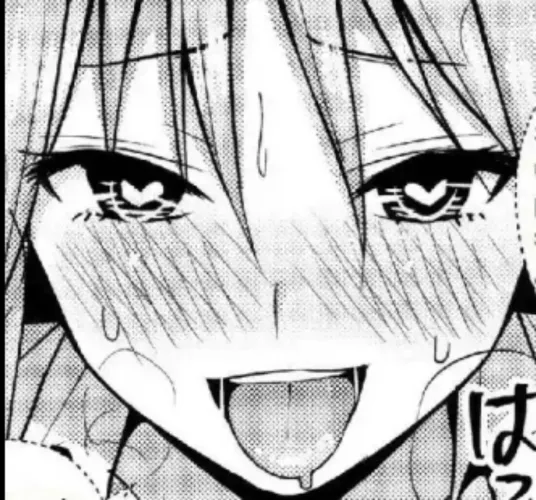 LF Mono Source: foreign text, 1girl, heart-eyes, tongue out, blushing