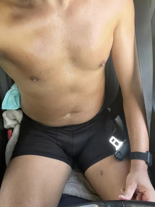 [M] Driving out of crossfit in my underwear after finishing my WOD since I sweat so much.