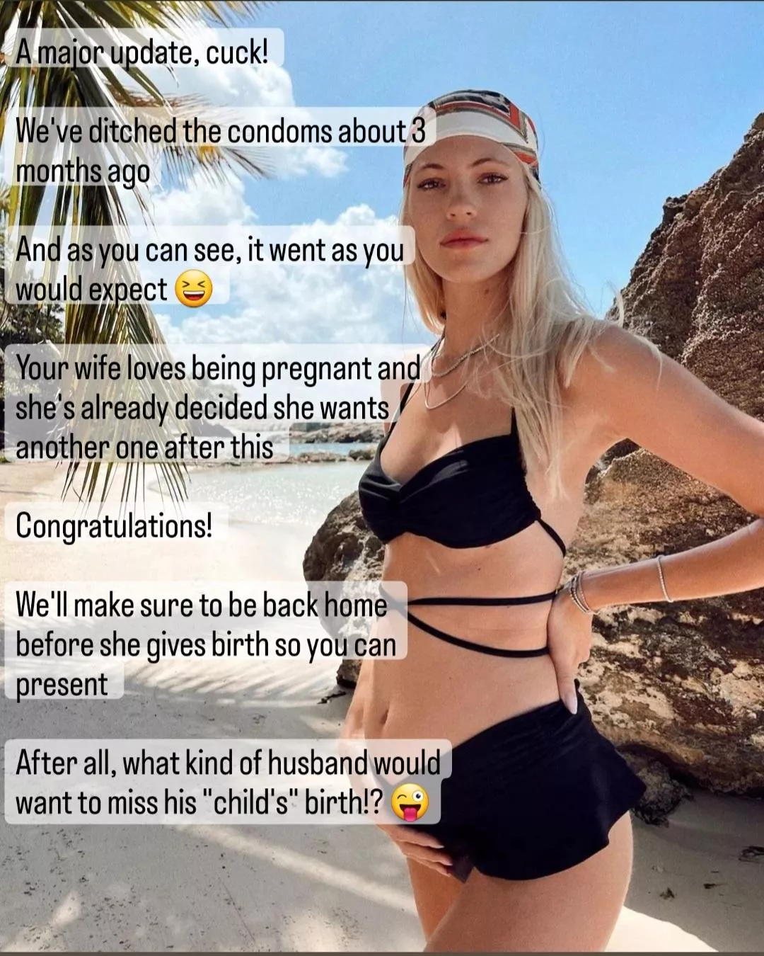 Major update from your wife and her boyfriend's vacation