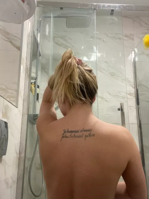 The preparation for the shower has begun