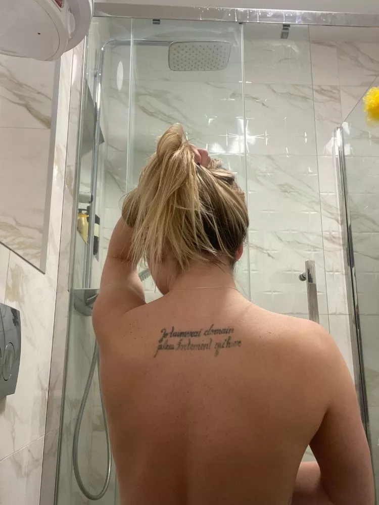 The preparation for the shower has begun