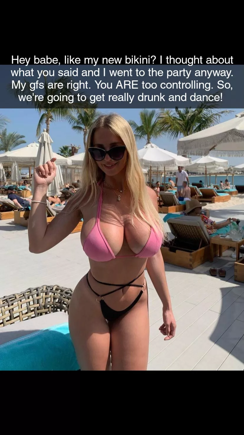 You know how horny she gets when she gets drunk. at least now you know why she hasn't been answering your texts