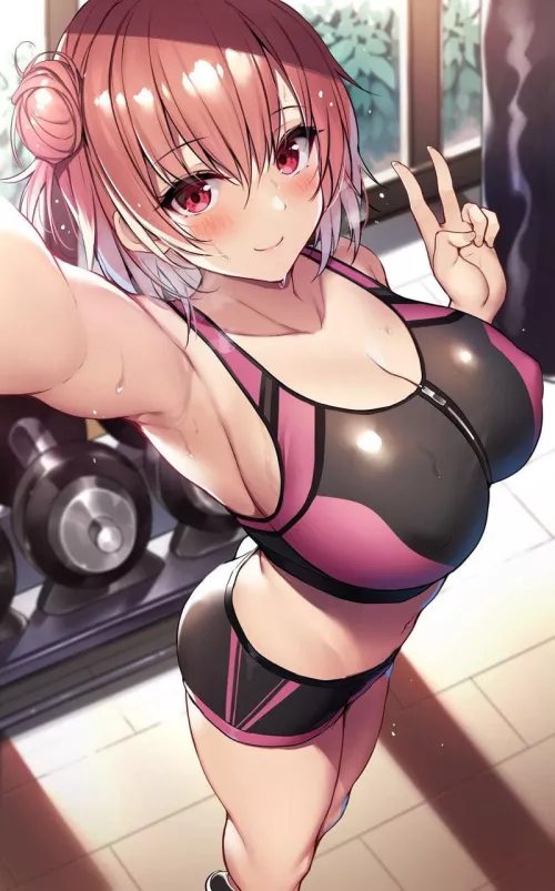 Yui at the gym [Oregairu]