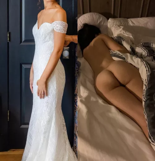 Before and after wedding night. Let’s trade pics of my new wife. Tele is winteriscoming091