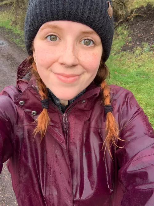It didn’t rain the whole time I hiked today… it took a break for some snow 😂 [F]