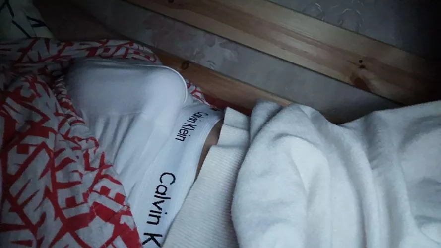 My teen bulge in white CK's 👀