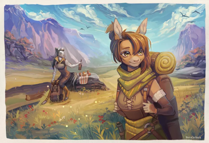 Picnic in the middle of the world (art by me)