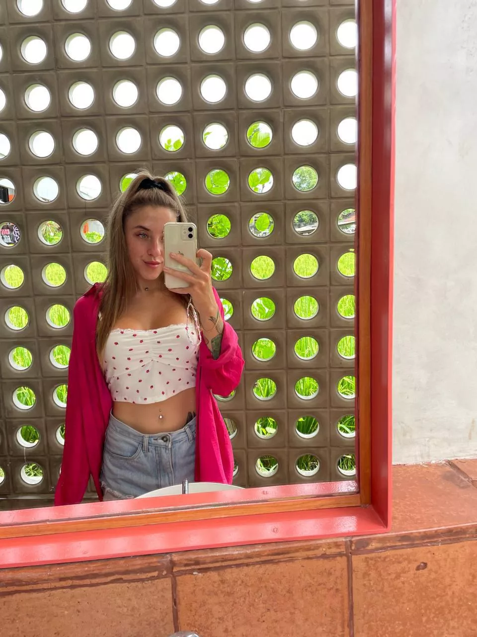 The piercing is clearly visible