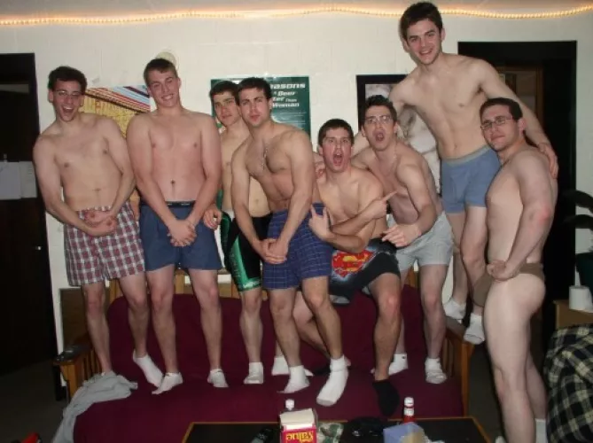 Frat boys in their undies