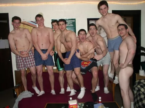 Frat boys in their undies