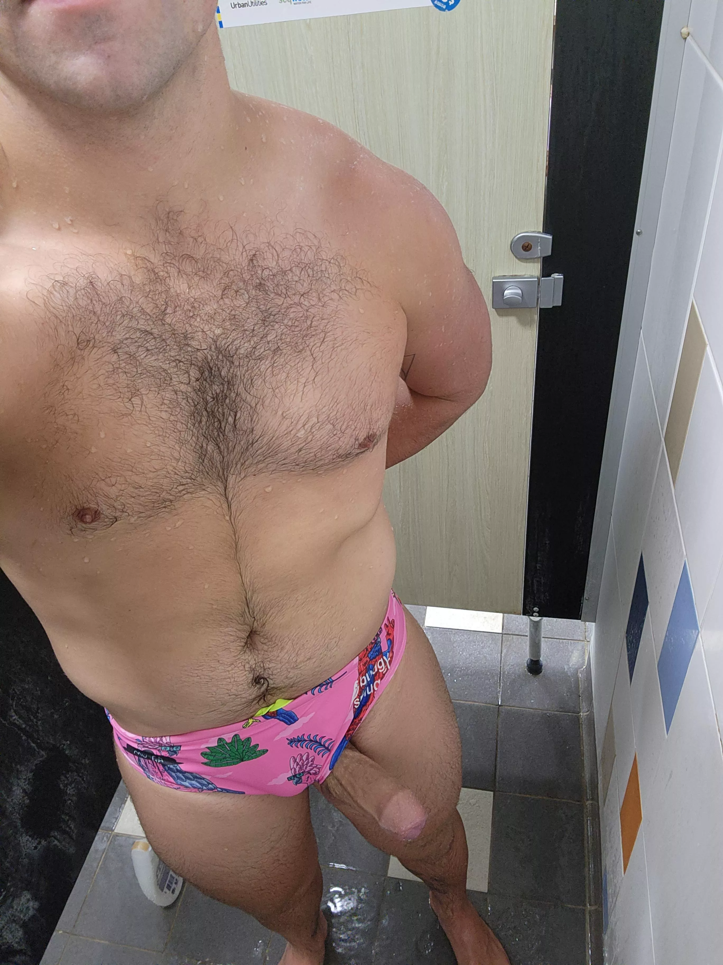 Getting excited in the pool showers 😏